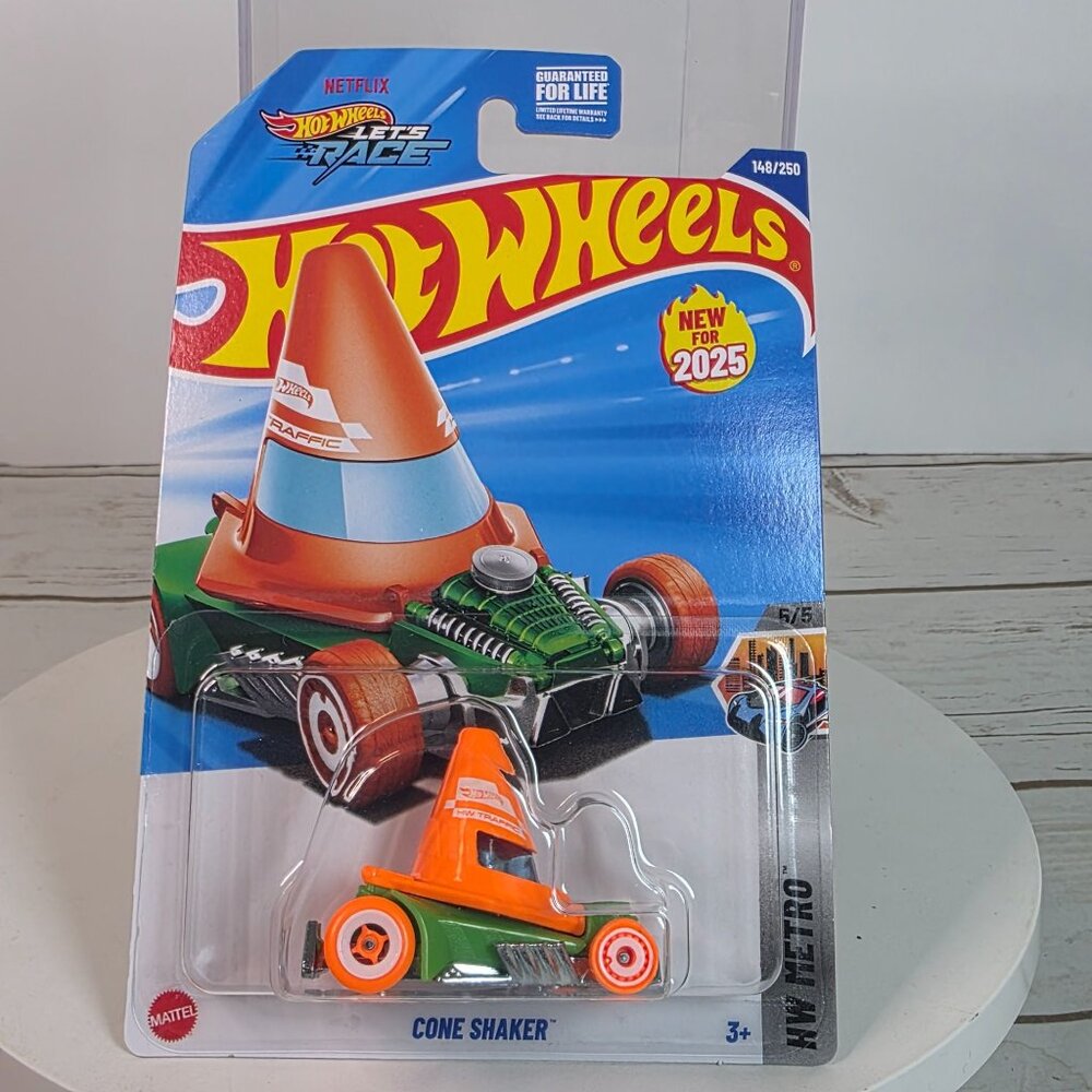Hot Wheels Cone Shaker Die-Cast Car 148/250 Orange & Green Collectible New For 2
